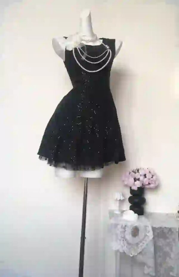 Elegant Printed Black Dress
