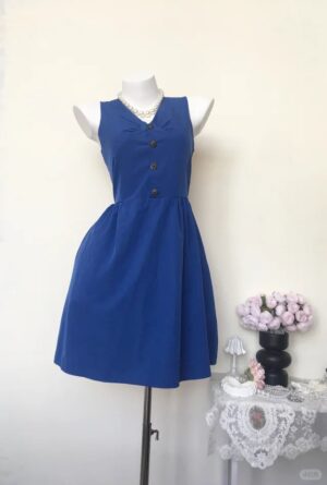 Elegant Blue Flare Dress