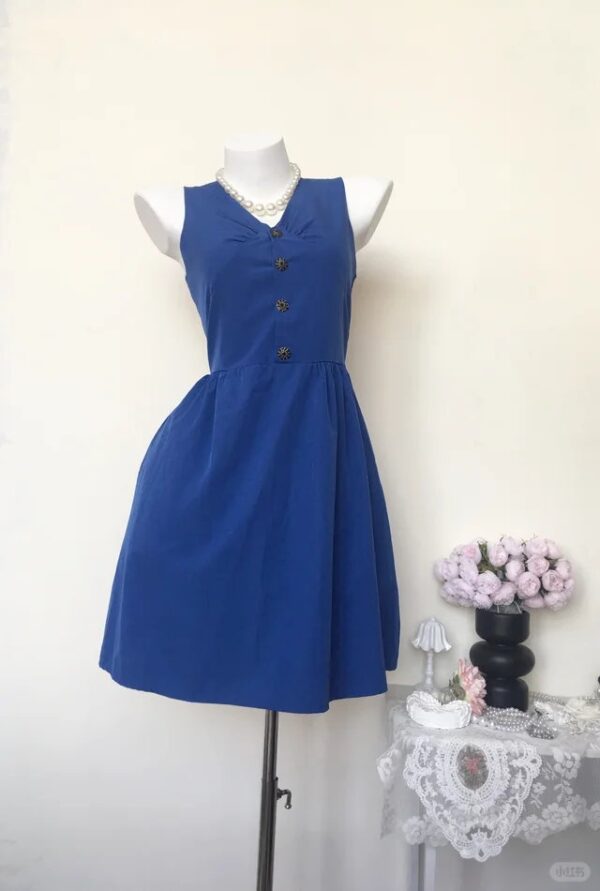 Elegant Blue Flare Dress